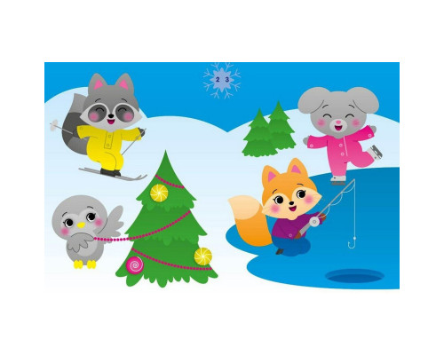 Набір для творчості "Аплікації наліпками Єнот" 1655003, 30 наліпок