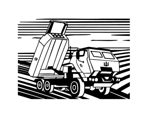 Картина-трафарет для раскрашивания песком А4 "М142 HIMARS" Т-а4190