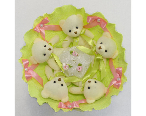 Букет з іграшок Ведмедики лайм 5344IT з 5ю іграшками
