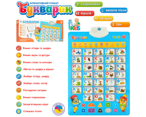 Дитячий розвиваючий плакат 7031 UA укр. мовою