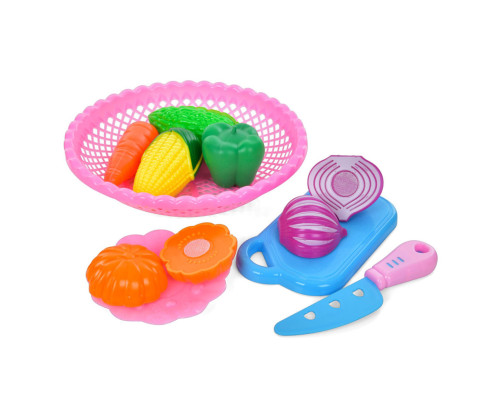 Дитячий ігровий набір "Продукти" S073(Pink) на липучці, овочі