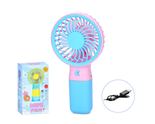 Портативный ручной вентилятор MK 5609(Blue) с подставкой, 15,5 см, USB