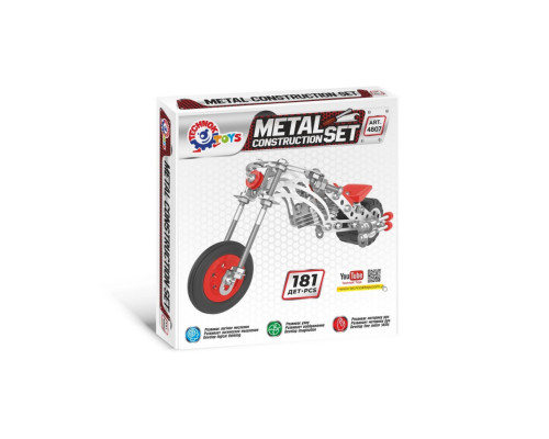 Дитячий Конструктор металевий "Мотоцикл" ТехноК 4807TXK, 181 деталь