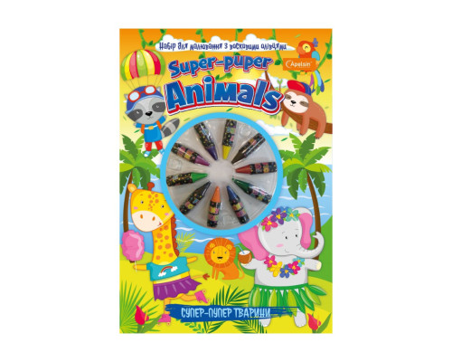 Набір для малювання з восковими олівцями НТ-06 Супер-Пупер Тварини