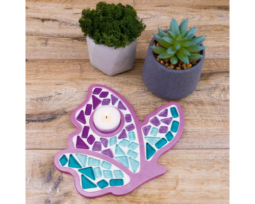 Детский набор для творчества хрустальная мозаика "Подсвечник-Бабочка" MA1004