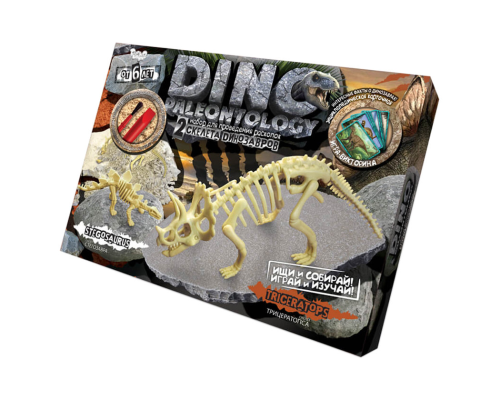 Игровой набор для проведения раскопок DP-01 DINO PALEONTOLOGY  в коробке Трицератопс