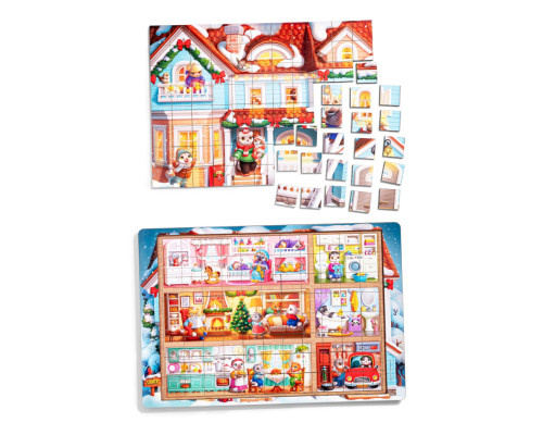 Пазл детский деревянный "Кошкин дом" (ПСД249) PSD249, 176 элементов