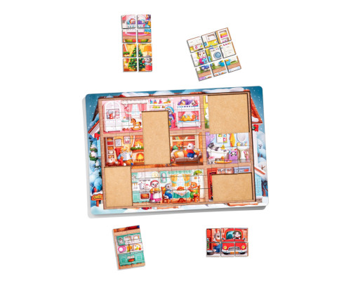 Пазл детский деревянный "Кошкин дом" (ПСД249) PSD249, 176 элементов