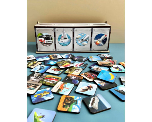 Настольная развивающая игра "Виды транспорта" Ubumblebees (ПСФ109) PSF109 комодик-сортер