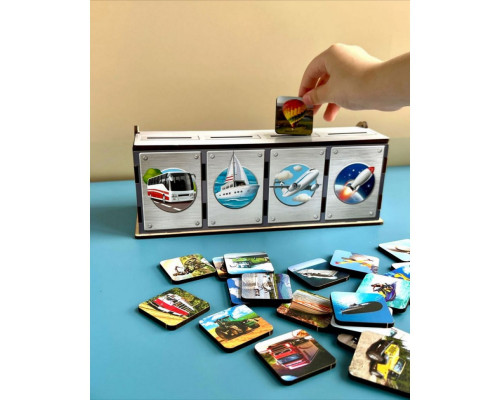 Настольная развивающая игра "Виды транспорта" Ubumblebees (ПСФ109) PSF109 комодик-сортер