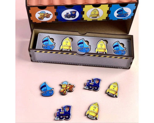 Деревянная настольная игра "Транспорт-2" Ubumblebees (ПСД006) PSD006 сортер-комодик