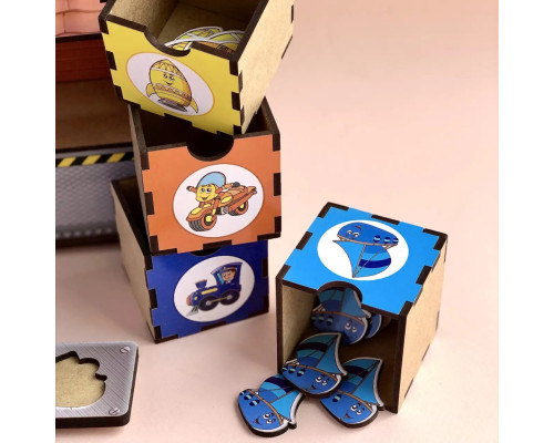 Деревянная настольная игра "Транспорт-2" Ubumblebees (ПСД006) PSD006 сортер-комодик