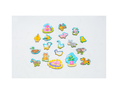 Дерев'яний магнітний пазл "Тваринки" Puz-22930, 35 елементів