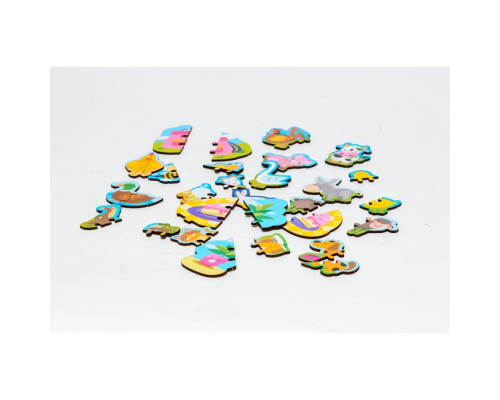 Дерев'яний магнітний пазл "Тваринки" Puz-22930, 35 елементів