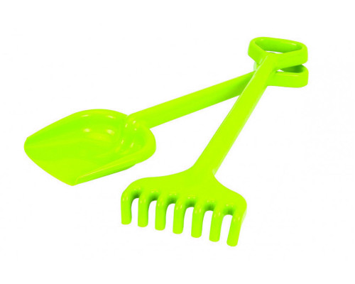 Игрушечная Лопатка с грабельками "Гулливер" 1424TXK, длина 50 см Зелёный