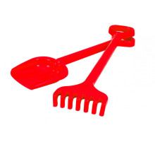 Игрушечная Лопатка с грабельками "Гулливер" 1424TXK, длина 50 см Красный
