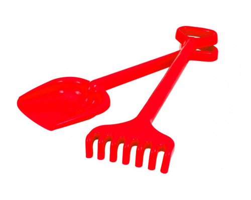 Игрушечная Лопатка с грабельками "Гулливер" 1424TXK, длина 50 см Красный