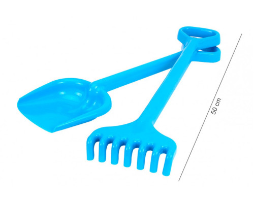 Іграшкова Лопатка з грабельками "Гулівер" 1424TXK, довжина 50 см  Блакитний