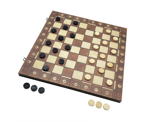 Набір настільних ігор "Шахи, нарди, шашки 3 в 1" Set1 NE-LG-11 ігрове поле 40х40 см