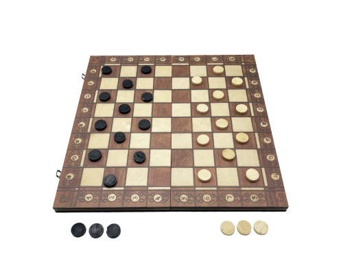 Набір настільних ігор "Шахи, нарди, шашки 3 в 1" Set1 NE-LG-11 ігрове поле 40х40 см