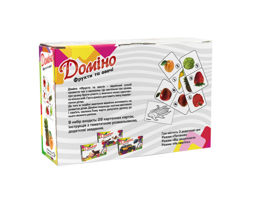 Настольная игра Домино "Фрукты и овощи" 30764 (укр.)