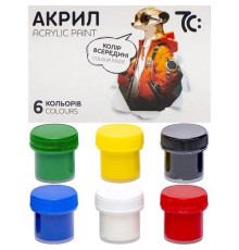 Детский набор акриловых красок 7C50601 6 цветов, по 10 мл
