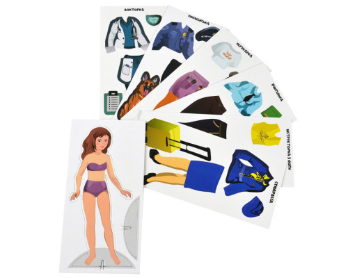 Гра з багаторазовими наклейками "Одевалка Професії" Умняшка 1890-UM