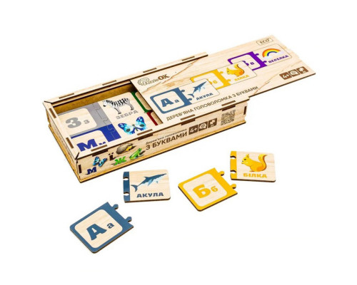 Деревянная детская головоломка с буквами Puz-22335