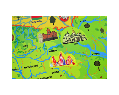 Плакат "Карта України" з наліпками (КП-001) KP-001