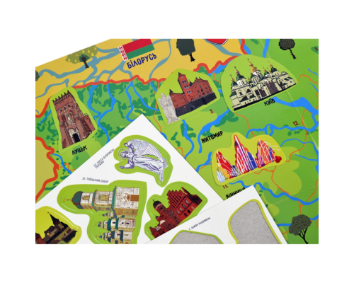 Плакат "Карта України" з наліпками (КП-001) KP-001