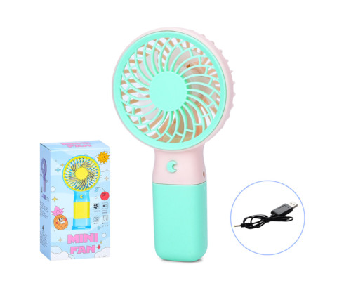 Вентилятор ручной портативный MK 5609(Turquoise) с подставкой, 15,5 см, USB