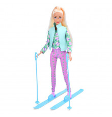Детская кукла "Лыжница" 8520(Turquoise) бирюзовый, шарнирная 29 см