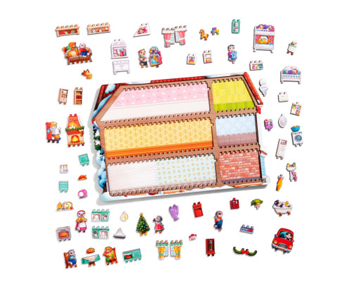 Пазл детский фигурный "Кошкин дом" (ПСД248) PSD248, 88 элементов