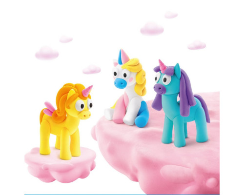 Набір пластиліну "Веселкові єдинороги: Лайті, Санні, Рейні" ЛІПАКА 60053-UA01 самостійно твердіє