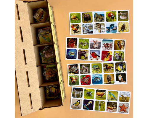 Настольная развивающая игра "Виды животных" Ubumblebees (ПСФ110) PSF110 комодик-сортер