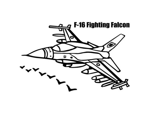 Картина-трафарет для раскрашивания песком А4 "F-16" Т-а4189