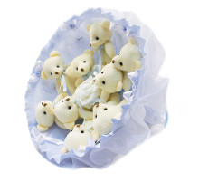 Букет з іграшок Ведмедики блакитний 5350IT з 9ю іграшками