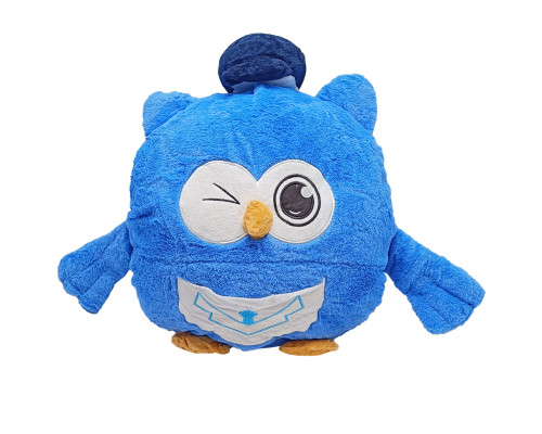 Дитяча м'яка іграшка "Сова" L1127(Blue) іграшка з пледом, розмір 45 см