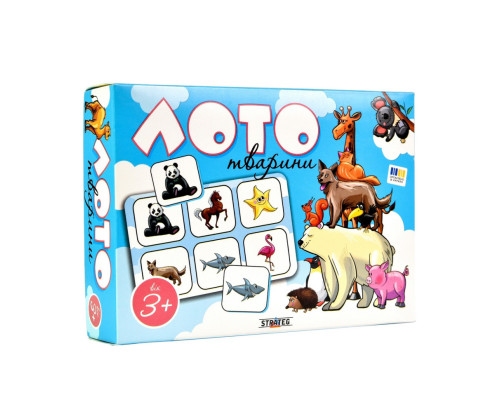 Детское лото "Животные" 30579, 54 фишки 9 планшеток