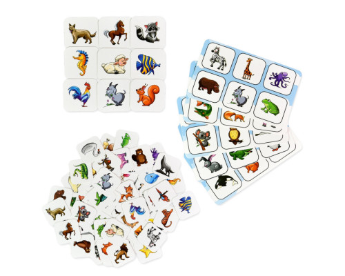 Детское лото "Животные" 30579, 54 фишки 9 планшеток