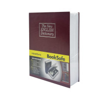 Сейф-книга з ключем для зберігання KBS-803(Bordo) велика, 26,5х20х6,5 см