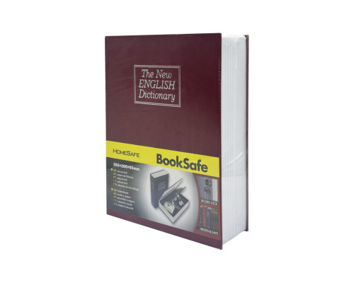 Сейф-книга с ключом для хранения KBS-803(Bordo) большая, 26,5х20х6,5 см