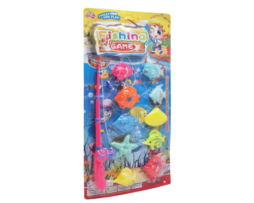 Дитячий ігровий набір Рибалка на магніті 3016(Pink) 1 вудка, 10 рибок