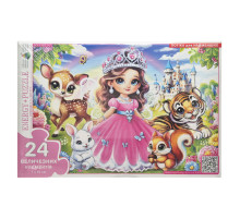 Детский пазл "Принцесса и зверята" 88434, 24 элемента
