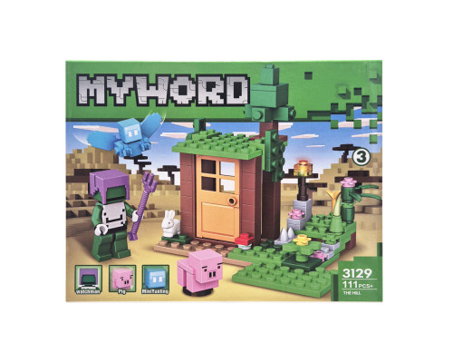 Конструктор детский Майнкрафт The hill Bambi 3129-3 пластик, 111 деталей