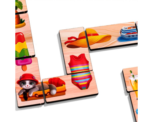 Деревянное домино "Половинки" (ПСД266) PSD266