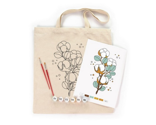 Набір для творчості екосумка-розмальовка "Бавовна" N0003619, 38х42 см