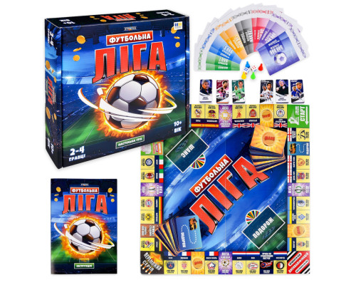 Настольная игра Футбольная лига 31071 фишки 4 шт, карточек 114 шт