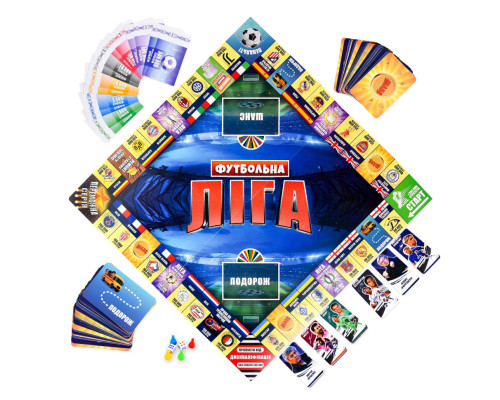 Настольная игра Футбольная лига 31071 фишки 4 шт, карточек 114 шт
