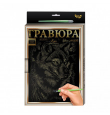 Гравюра А-4 LUXE L-GrA4-02 з рамкою  Вовк Гравюра А-4 LUXE L-GrA4-02 з рамкою  Вовк